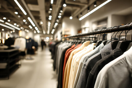 服裝店明亮的室內(nèi)景色