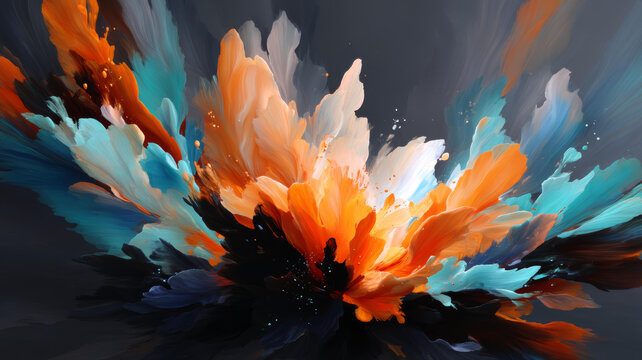 抽象色彩爆炸畫作