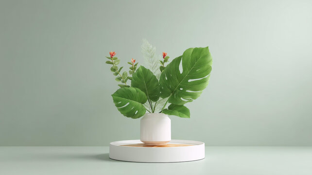 極簡(jiǎn)綠色植物靜物擺件