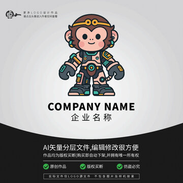科技未來(lái)機(jī)器人孫悟空猴子LOGO