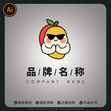 卡通芒果logo品牌標(biāo)志形象衍生物吉祥物