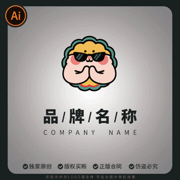 雙手合十祈禱的月餅品牌logo標(biāo)志