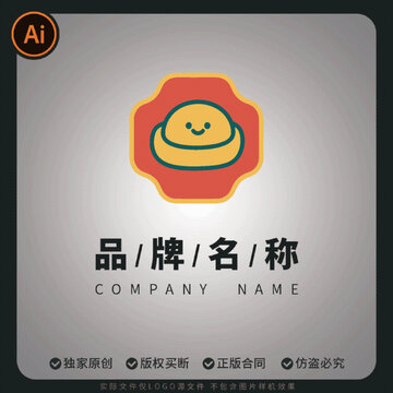 可愛卡通風(fēng)格甜點糕點logo月餅品牌標(biāo)志