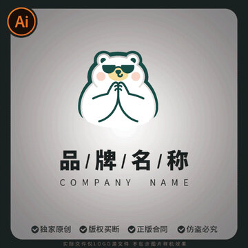可愛小熊logo吉祥物品牌標(biāo)志設(shè)計(jì)