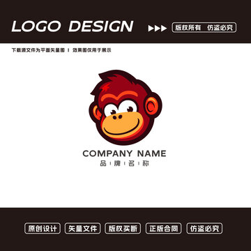 卡通猴子logo標(biāo)志