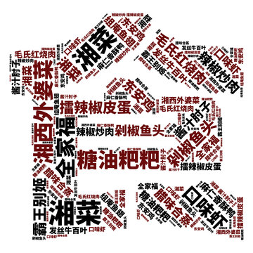 多樣湘菜美食文字拼圖