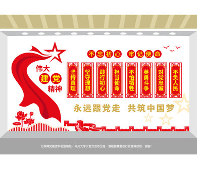 偉大建立黨精神黨建文化墻