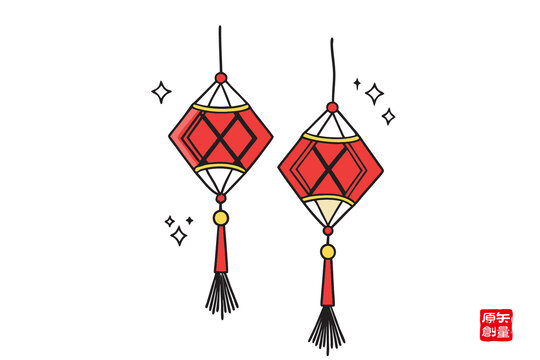 喜慶中式傳統(tǒng)紅燈籠圖案