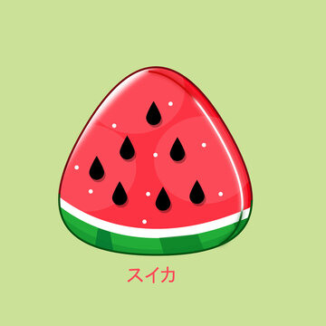 卡通風(fēng)格的三角形西瓜