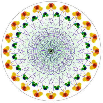 圓形夢(mèng)幻裝飾花紋圖案