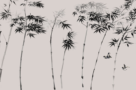 竹子背景墻