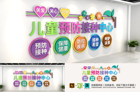 兒童預(yù)防接種中心文化墻