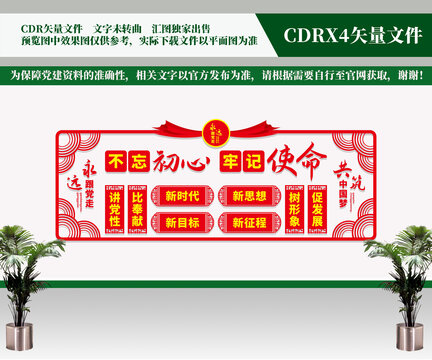 不忘初心牢記使命黨建文化墻