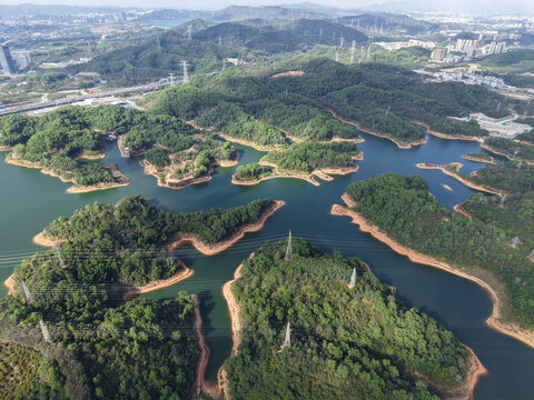 深圳鵝頸水庫湖光山色間的自然生態美景