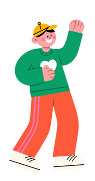 卡通人物插畫男生
