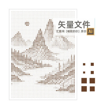 山水方孔鏤空板