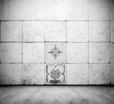 復(fù)古灰色瓷磚墻背景圖