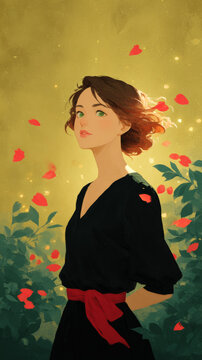 花園中的少女