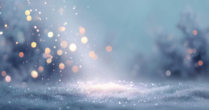 閃耀雪花冬季背景圖