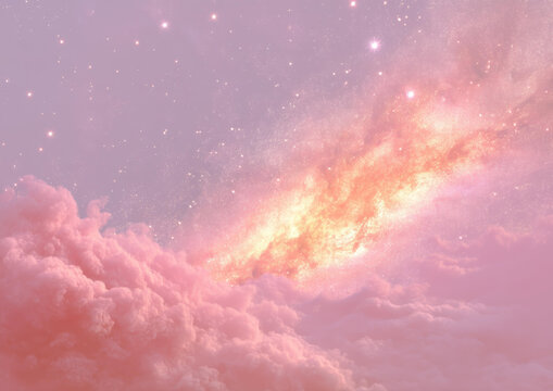 夢幻粉嫩星空云彩