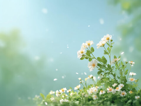 清新淡雅的花朵背景圖