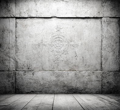 灰色石墻房間室內(nèi)背景圖
