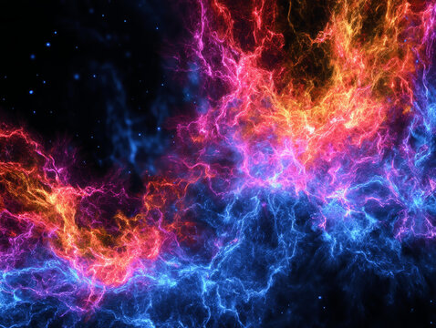 宇宙中的抽象色彩能量流