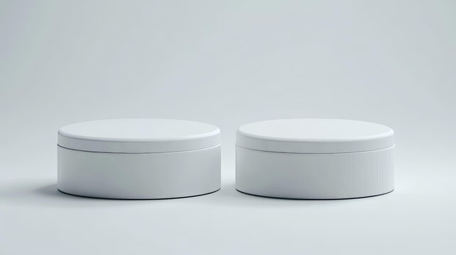 白色圓形容器的展示效果圖