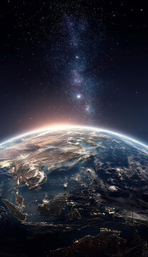 宇宙中的地球與銀河系