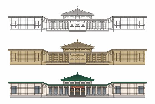 矢量格式精細繪制八路軍太行紀念館建筑
