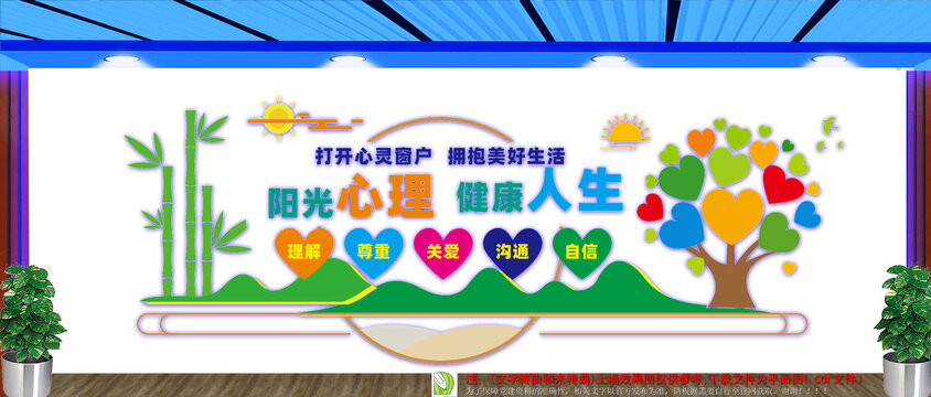陽光心理健康人生文化墻