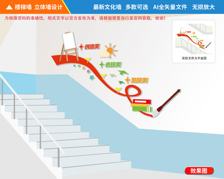 美術(shù)樓梯文化墻