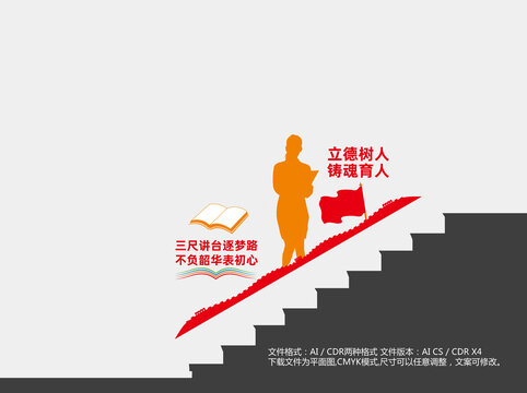 學校教師樓梯文化墻