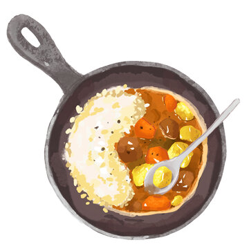 咖喱飯插畫免扣