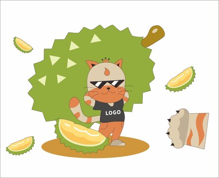 貓山王榴蓮矢量插畫