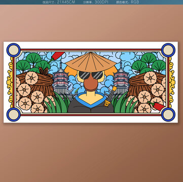 鹵味鴨脖插畫海報
