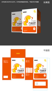 貓狗用品創(chuàng)意橙色產(chǎn)品益生菌包裝設(shè)計