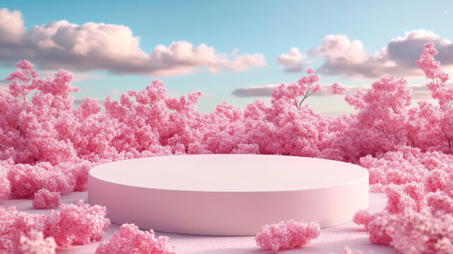粉嫩櫻花展臺(tái)