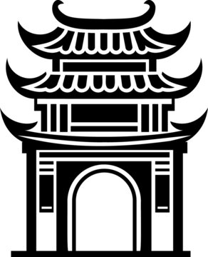中式傳統(tǒng)古建筑矢量圖