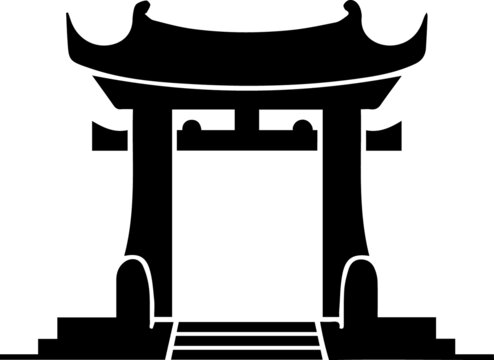 中式傳統(tǒng)牌坊建筑圖標(biāo)