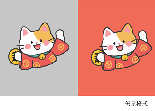 可愛手繪貓咪插畫元素