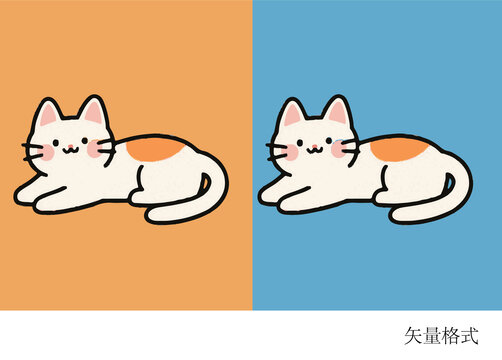 貓咪插畫(huà)可愛(ài)