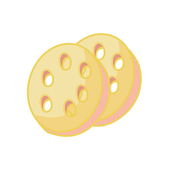 卡通風(fēng)格藕片蓮藕插畫(huà)