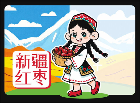 新疆女孩捧紅棗