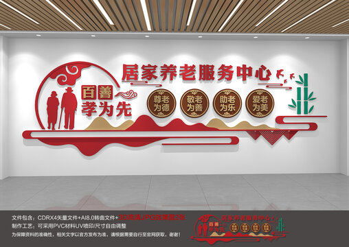 關(guān)愛(ài)老人文化墻