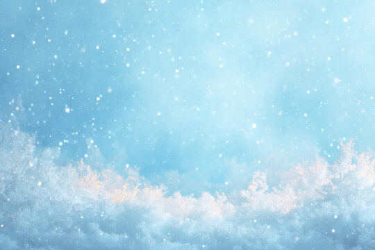 冬季雪花抽象背景圖