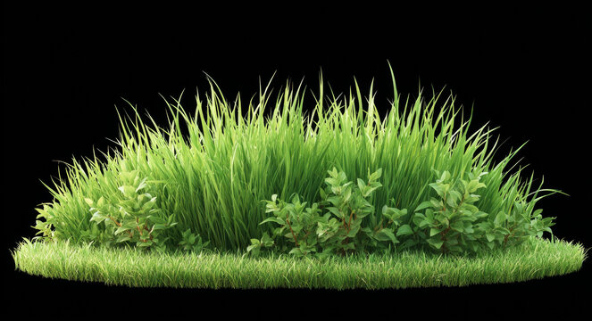 綠草地和植物的黑色背景