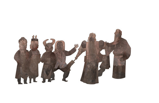傳統(tǒng)皮影人物造型展示