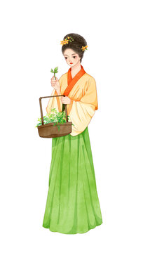 采茶女國風(fēng)漢服美人