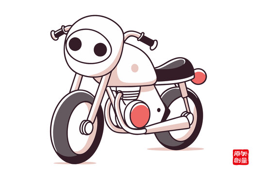 卡通風(fēng)格復(fù)古造型摩托車